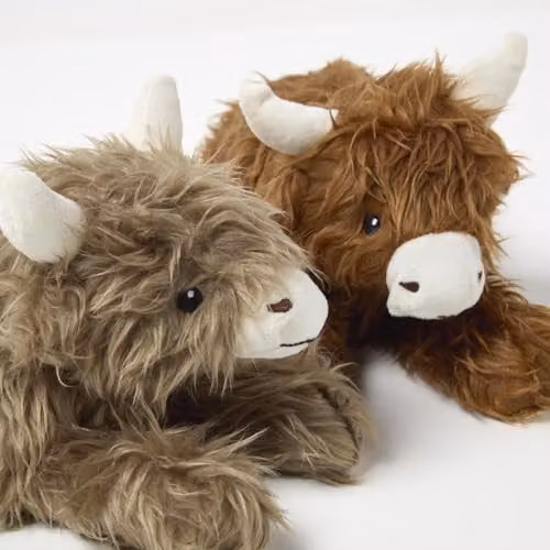 Homescapes Weighted Highland Cow Fabric Doorstop Set of 2, Grey and Brown – 2