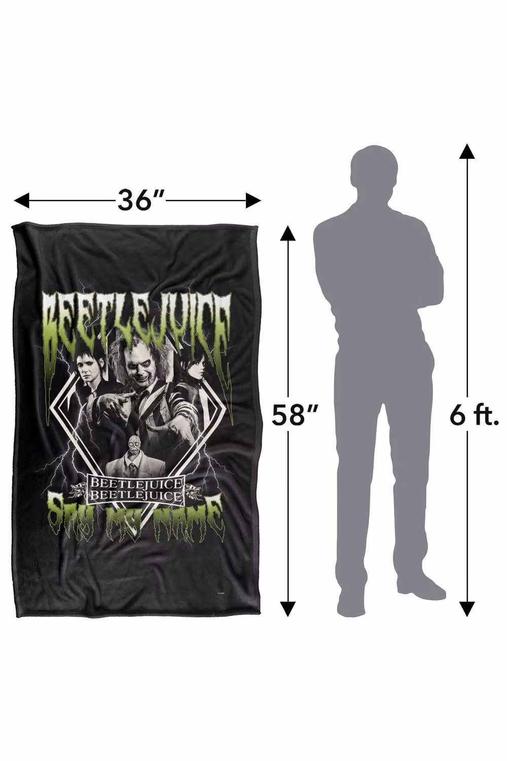 LOGOVISION Beetlejuice Beetlejuice 2 (2024) Group Band Super Soft Silky Touch Fleece Throw Blanket, Multicolour, W: 91 cm, D: 147 cm – 8