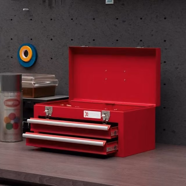EONLION Lockable 2 Drawer Steel Tool Chest in Red