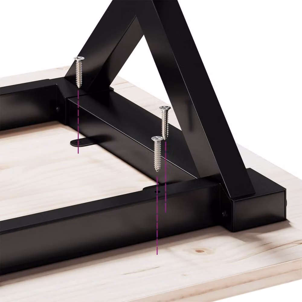 Berkfield Home X-Frame Dining Table Legs in Black Steel, W/D/H: 140 x 60 x 73 cm – 5