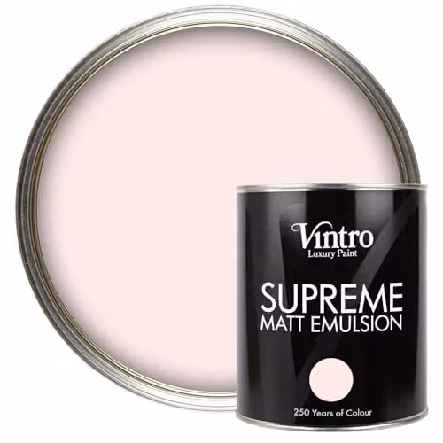 Vintro Luxury Matt Emulsion Multi Surface Paint in Subtle Pink - Candyfloss, 1L