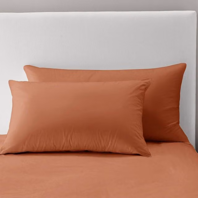 Velosso Pair of Orange Microfibre Pillowcases