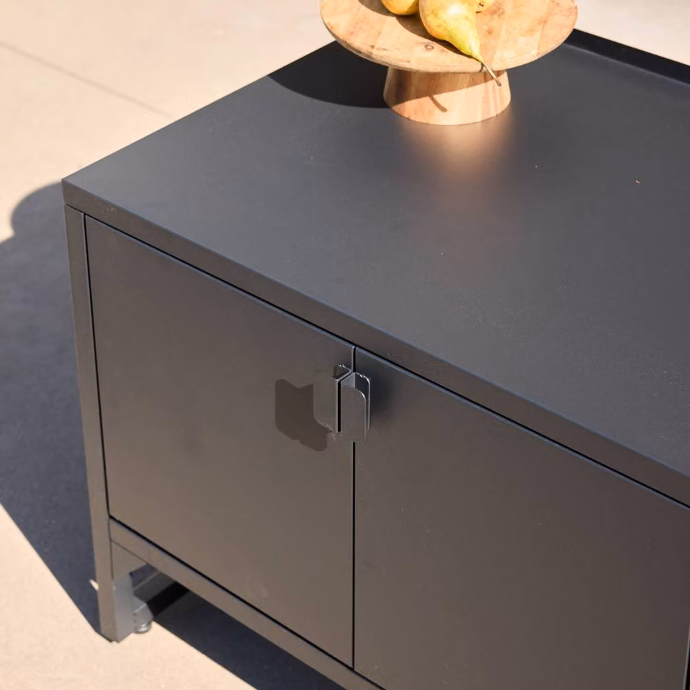 sweeek Black Stainless Steel Outdoor Kitchen Storage Module with 2 Doors, W: 80 cm, D: 60 cm, H: 95 cm – 5