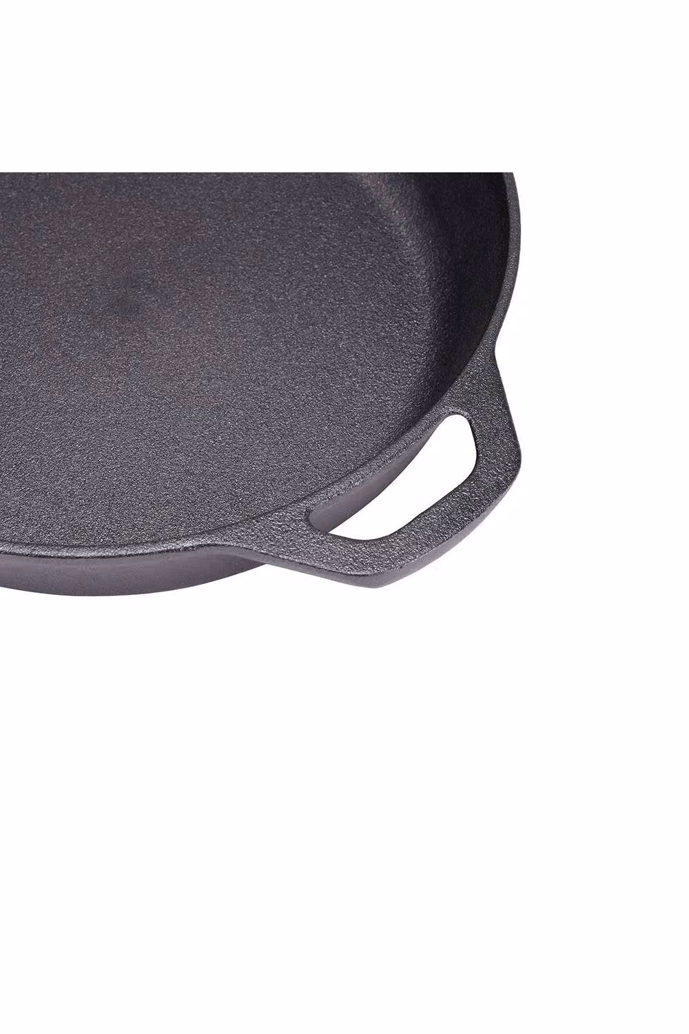 Living and Home Cast Iron Skillet Frying Pan and Griddle with Pouring Spout, Black, 26 cm – 3