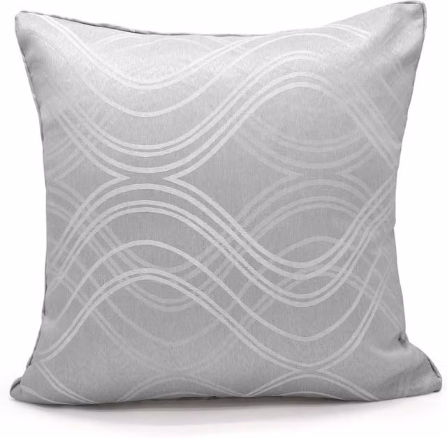 Velosso Modern Grey Graphic Woven Spirals Design Square Cushion