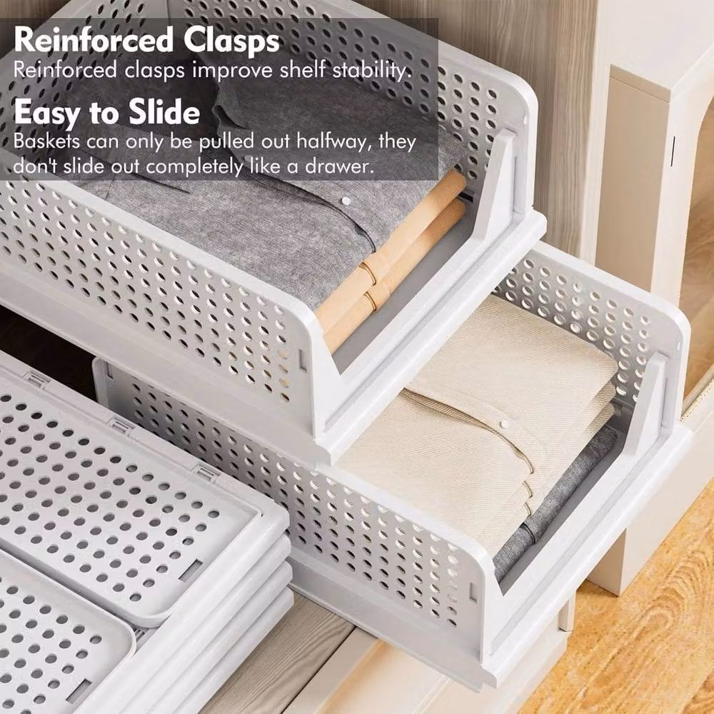 NESTLUNE 4 Pack Wardrobe Storage Organiser Drawer Inserts in White – 3