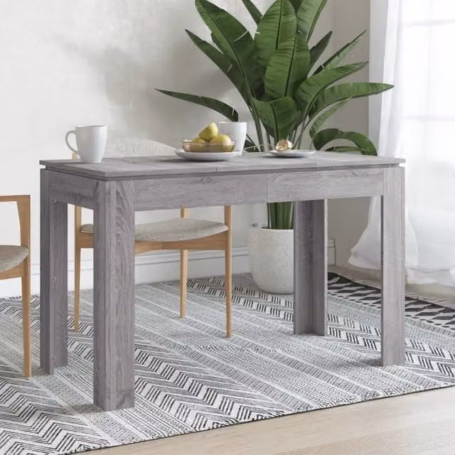 Berkfield Home Grey Sonoma Rectangular Dining Table in Engineered Wood W/D/H: 120 x 60 x 76 cm – 1
