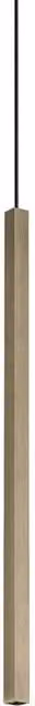 Netlighting Look Square Slim Pendant Ceiling Light in Gold/Brass with 1x LED 220lm 3000K Warm White