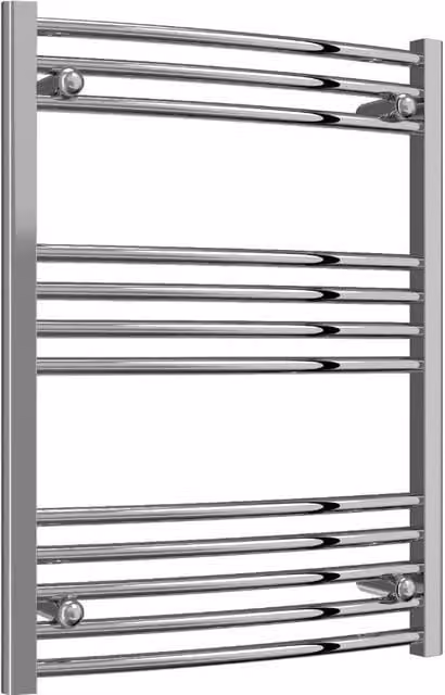 Bathroom Kingdom Capo Chrome Straight Heated Towel Rail in Silver, W: 800 mm, D: 60 mm