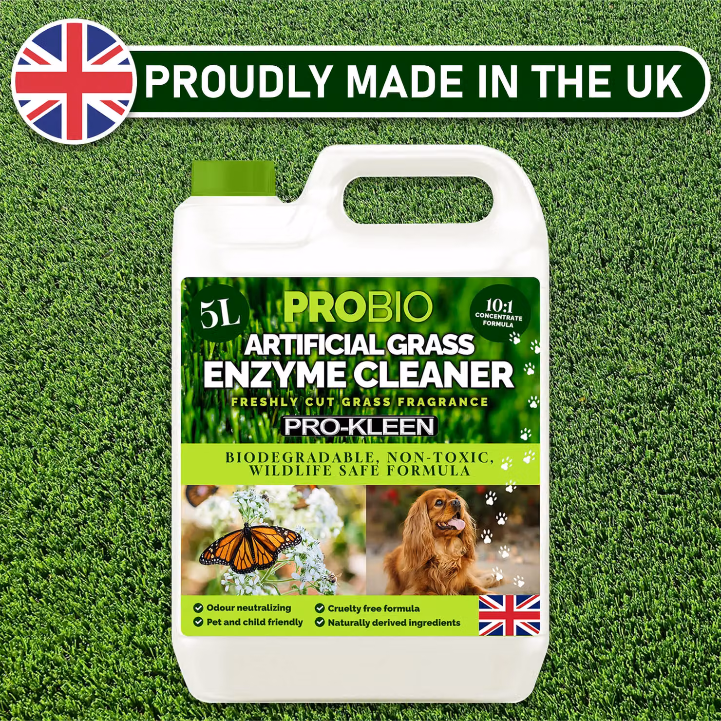 ProKleen ProBio Artificial Grass Cleaner and Probiotic Deodoriser with Fresh Cut Grass Fragrance, 2 x 5 l – 3