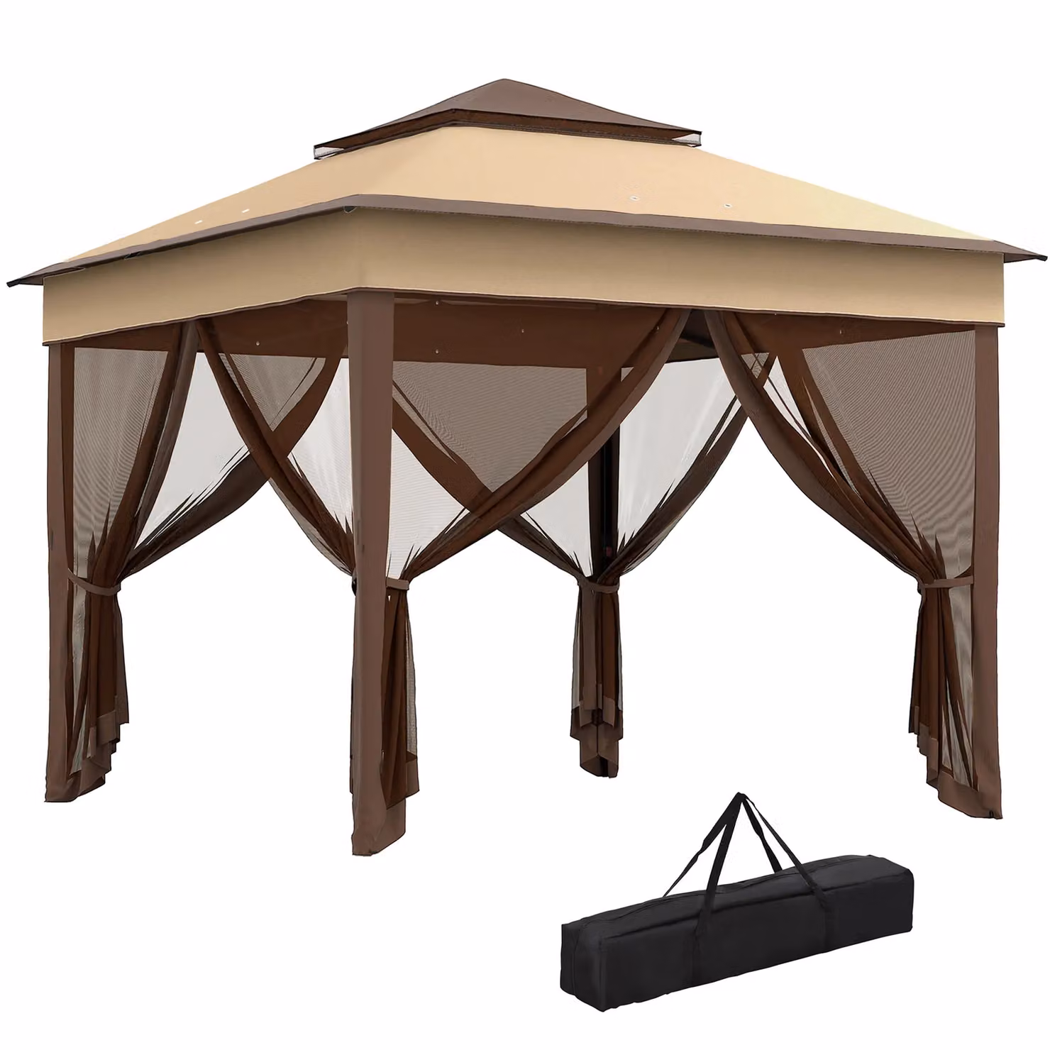 OUTSUNNY Multicolour Pop Up Gazebo Tent with Netting, W/D/H: 300 x 300 x 252 cm – 2