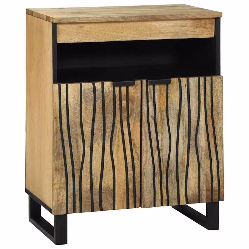 Berkfield Home Mango Wood Sideboard in Brown, W/D/H: 60 x 33.5 x 75 cm – 2