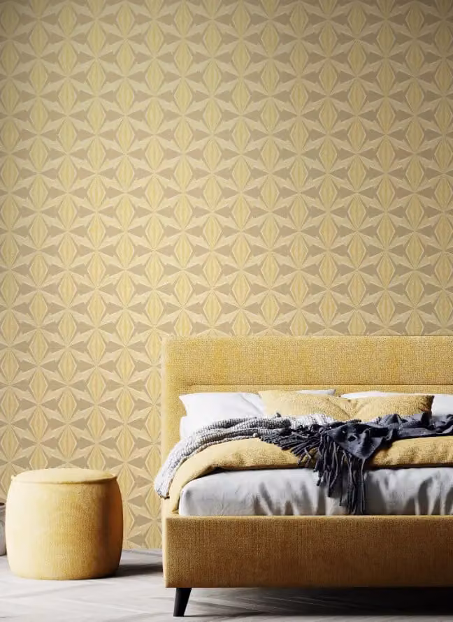 Hoopla Walls Sunray Diamond Matt Wallpaper in Grey with Geometric Abstract Design – 2
