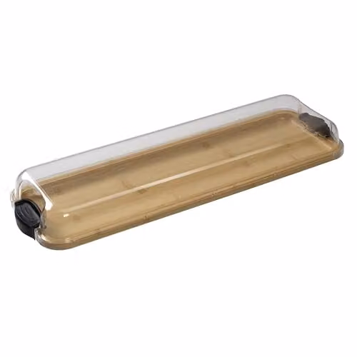 Farberware Build-a-Board Long Bamboo Serving Board with Locking Lid, Brown, W: 56 cm, D: 17.5 cm – 1