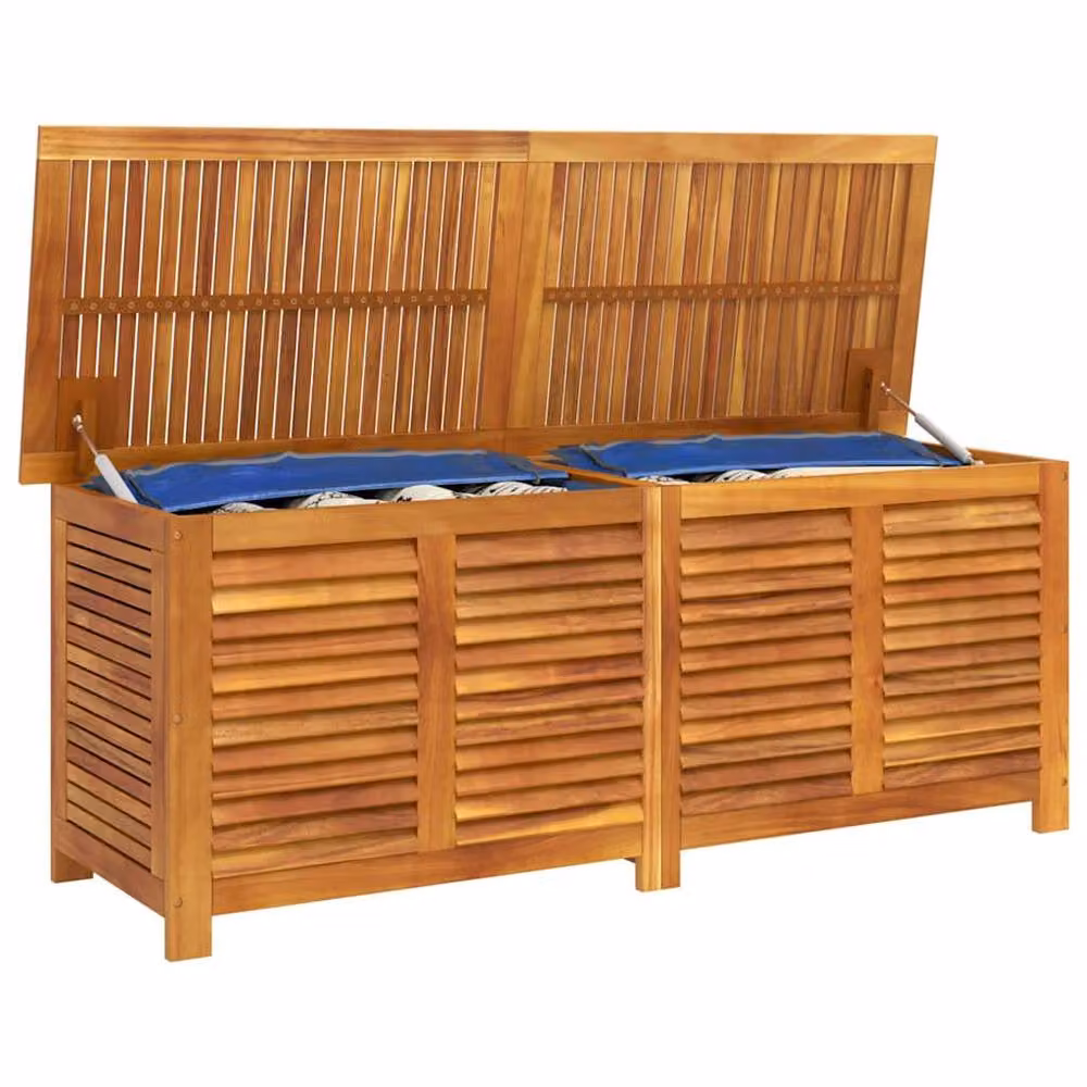 Berkfield Home Garden Storage Box with Louver in Brown Solid Acacia Wood, W/D/H: 150 x 50 x 56 cm – 3