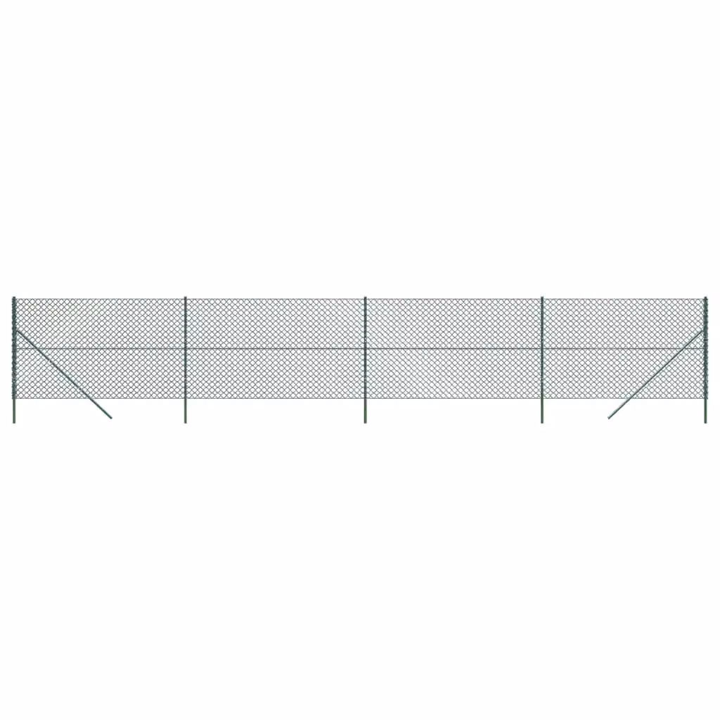 Berkfield Home Green PVC Coated Steel Chain Link Fence, H: 1.6 m x W: 10 m – 2