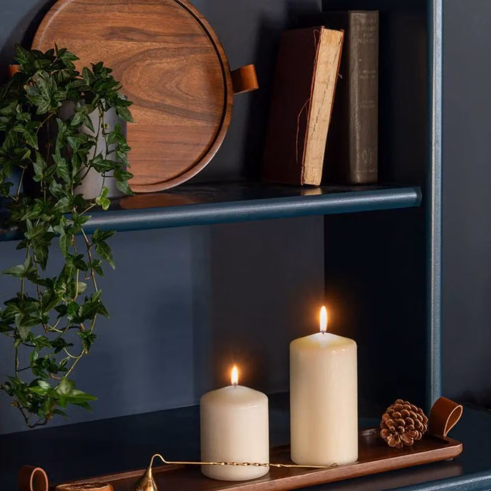 Lemon Pavilion Furniture and Decor Harvey Acacia Wood Candle Plate, Brown, W: 28 cm, D: 28 cm, H: 2 cm – 4