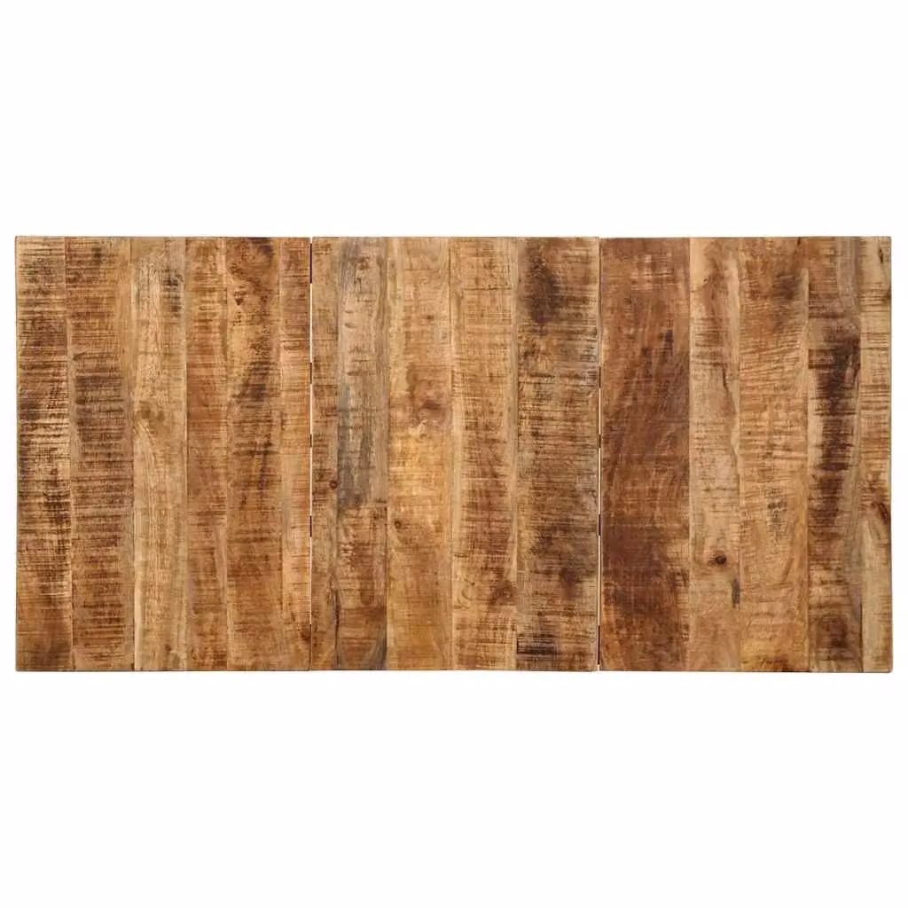 Berkfield Home Rectangular Dining Table in Brown Solid Rough Mango Wood, W/D/H: 160 x 80 x 75 cm – 3