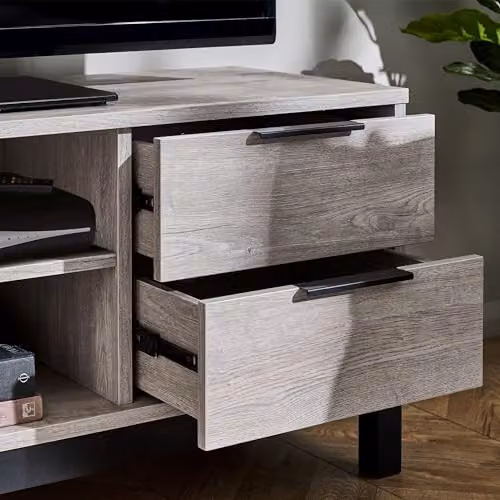 Julian Bowen Bali Grey Oak TV Unit, W: 135 cm, D: 40 cm, H: 50 cm – 3