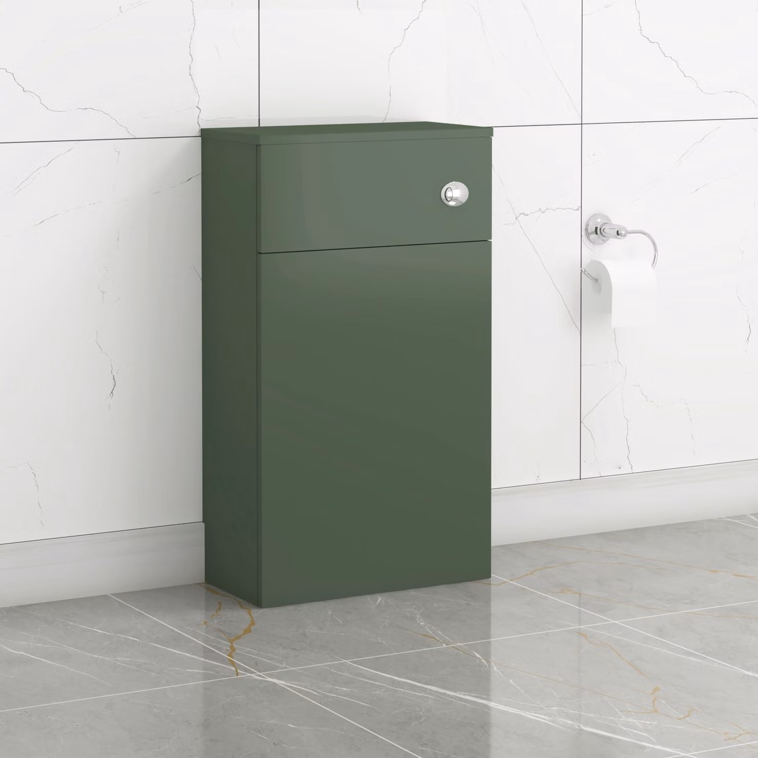 Royal Bathrooms Turin Back To Wall WC Toilet Unit, Matt Green, Width: 50 cm