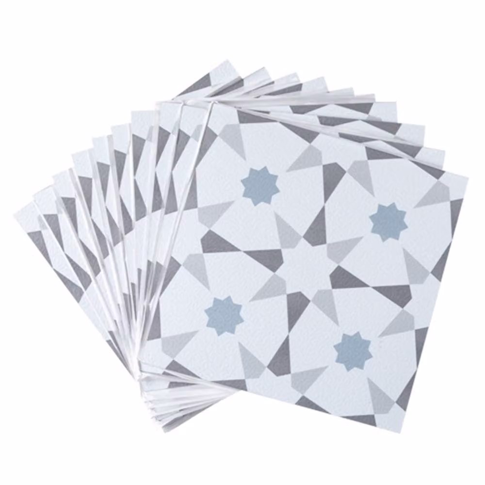 FloorPops Stellar Self Adhesive Vinyl Floor Tiles, White, Pack of 10 (0.93sqm), W/D/H: 30.48 x 30.48 x 0 cm – 3