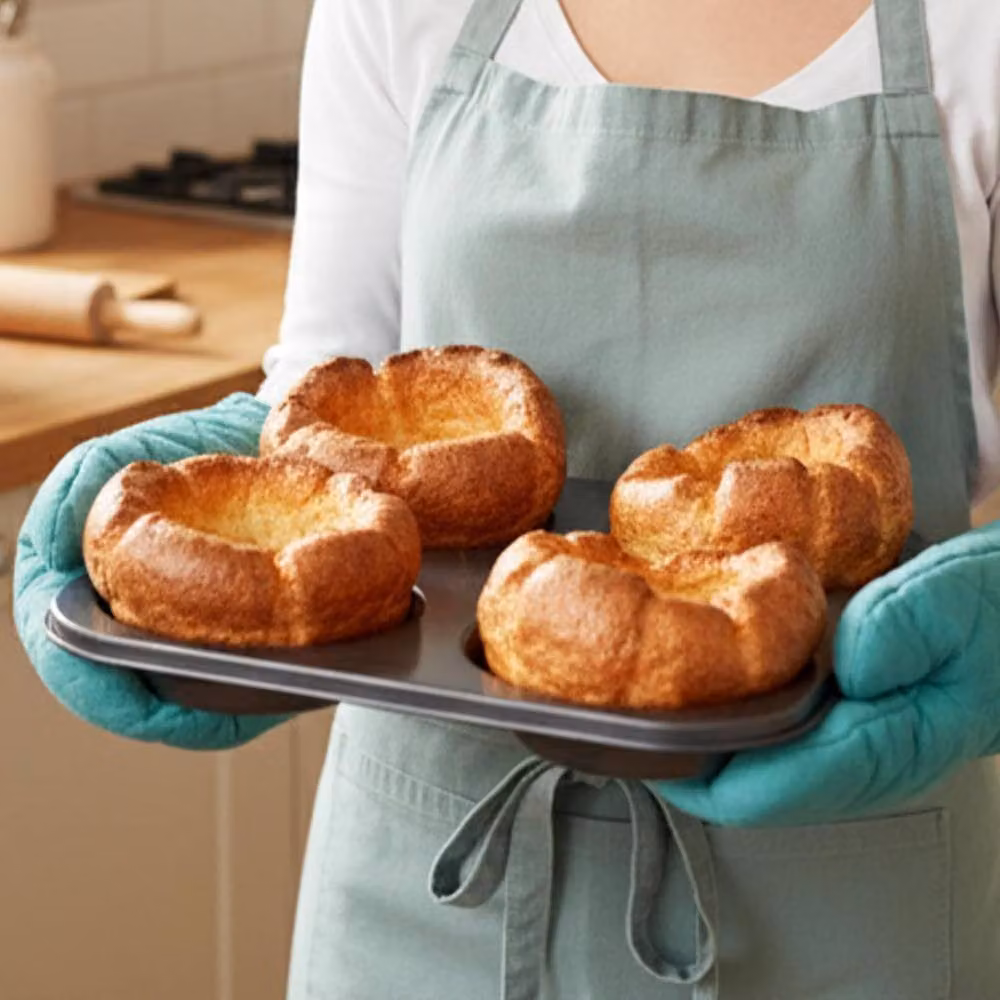Simpa 4 Hole Yorkshire Pudding Tin in Silver, W: 28 cm x D: 24 cm – 3