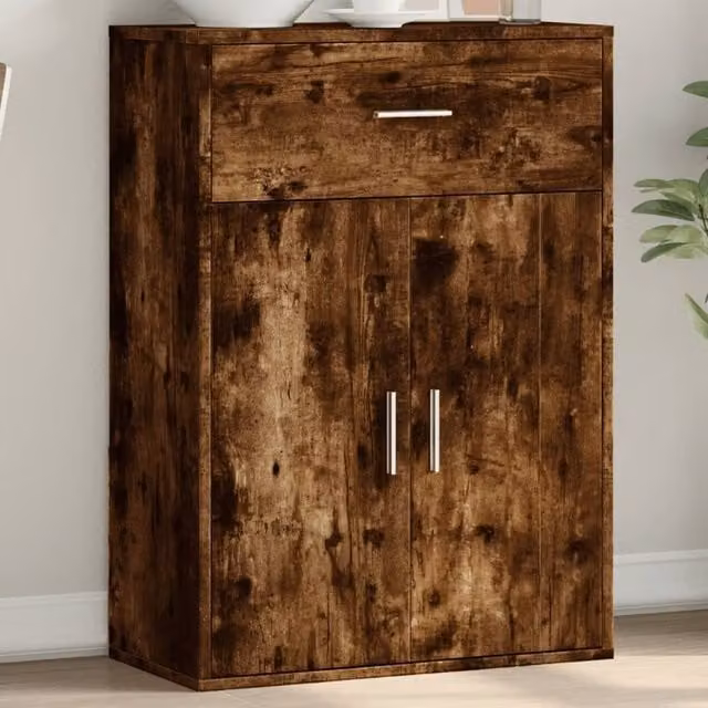 Berkfield Home Smoked Oak Sideboard in Brown, W/D/H: 60 x 30 x 84 cm