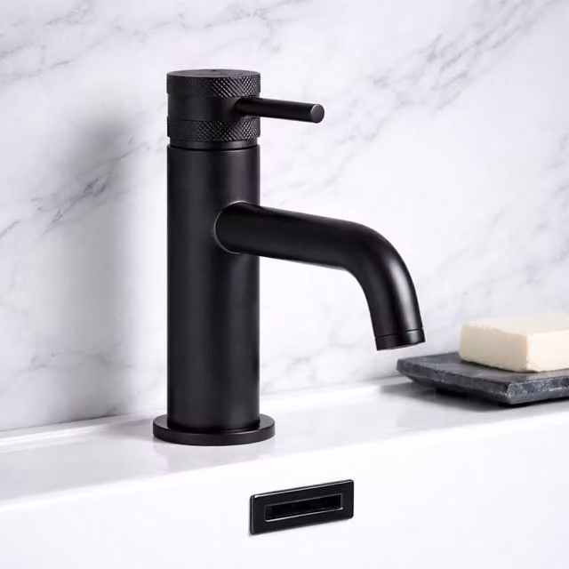 Bathroom Kingdom Venice Single Lever Basin Mixer Tap in Matt Black