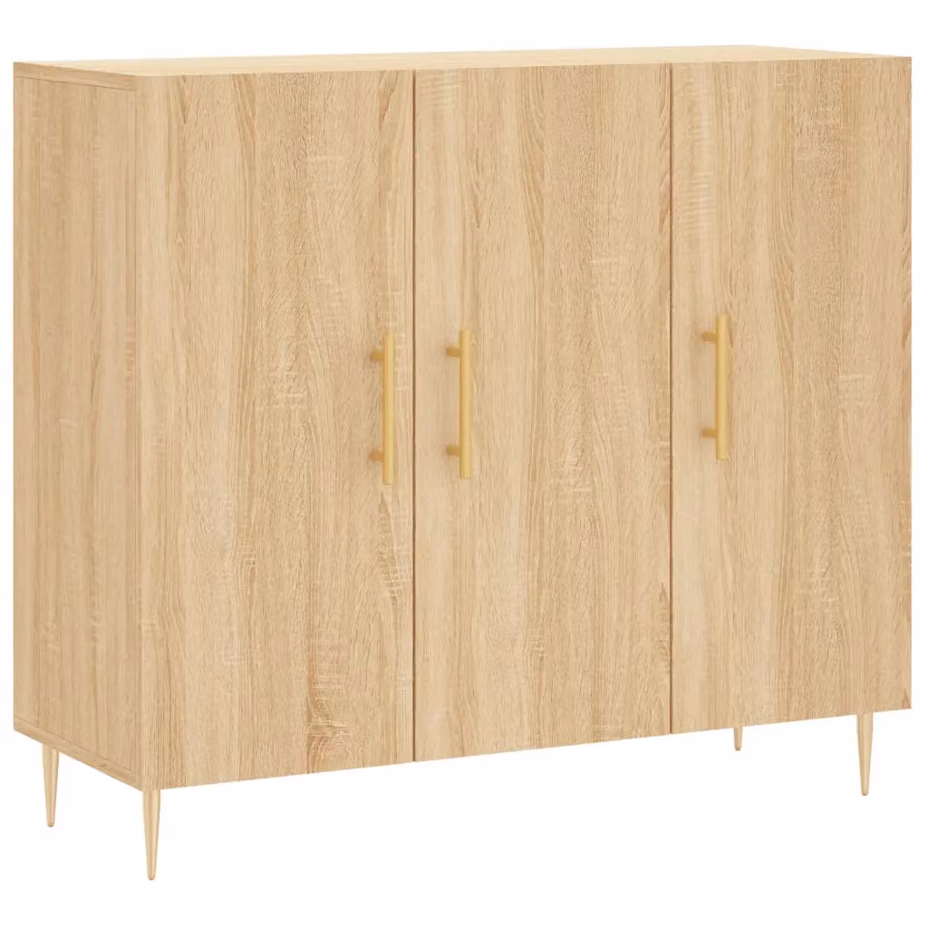 Berkfield Home Modern Sonoma Oak Sideboard in Brown, W/D/H: 90 x 34 x 80 cm – 2