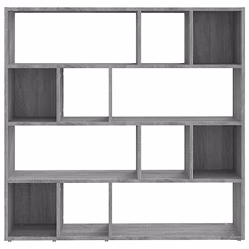 vidaXL Grey Sonoma Book Cabinet and Room Divider W: 105 cm, D: 24 cm, H: 102 cm – 4