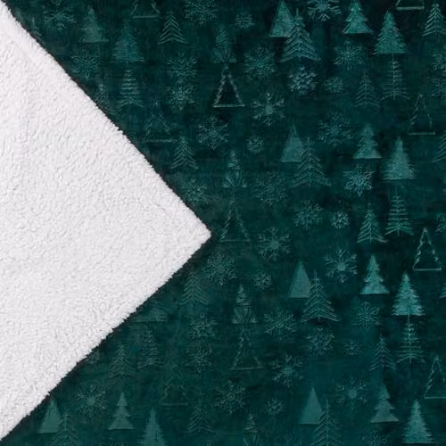 Riva Home Festive Time Sherpa Fleece Throw in Green, W/D/H: 140 x 180 cm – 3