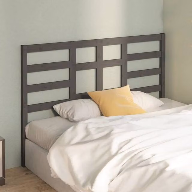 Berkfield Home Beautiful Grey Solid Pine Wood Bed Headboard W/D/H: 166 x 4 x 104 cm – 1