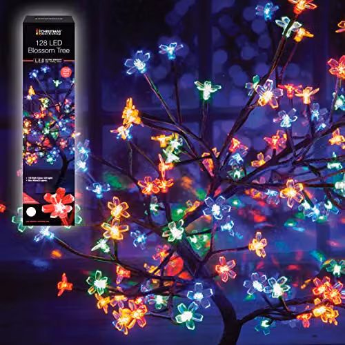 The Christmas Workshop 60cm Blossom Tree with 128 Multi-Coloured LED Lights – 1