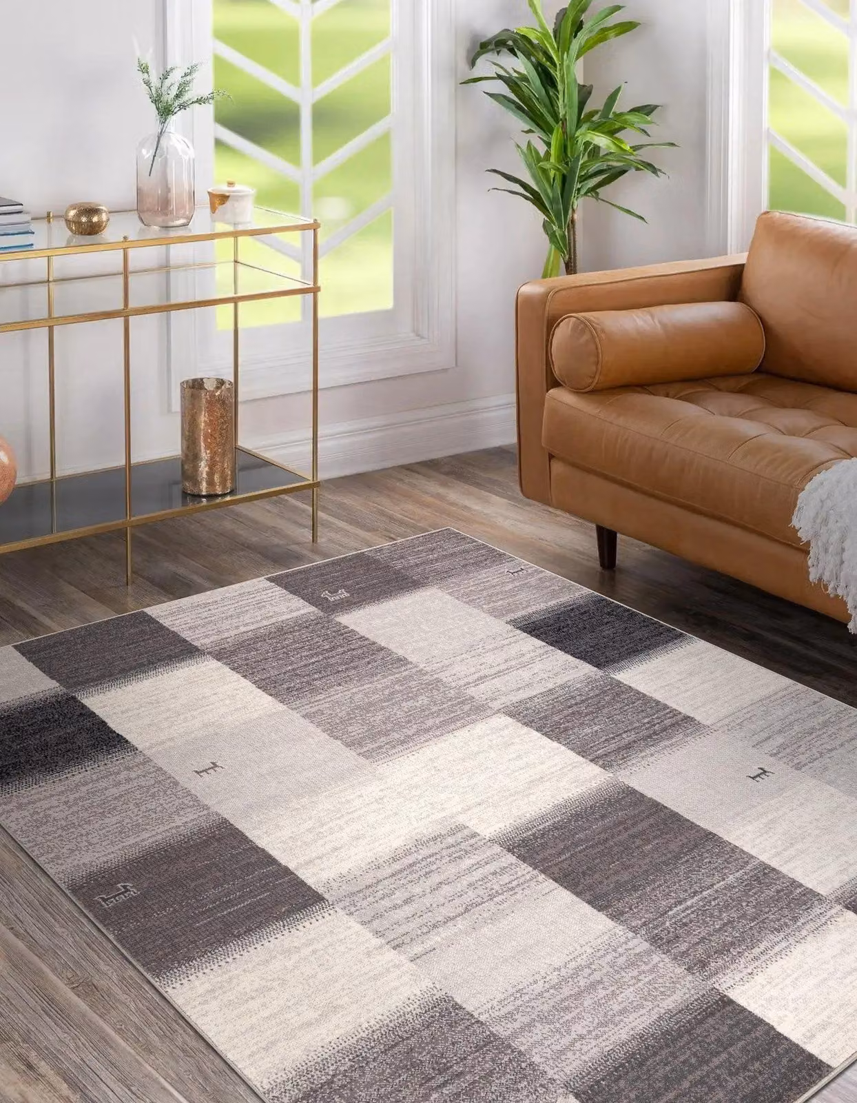 RugsX Angel Geometric Wool Rug in Beige and Grey, W: 80 cm, L: 150 cm – 3