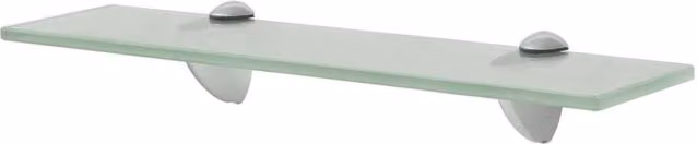 Berkfield Home Transparent Glass Floating Shelf, W: 40 cm, D: 20 cm