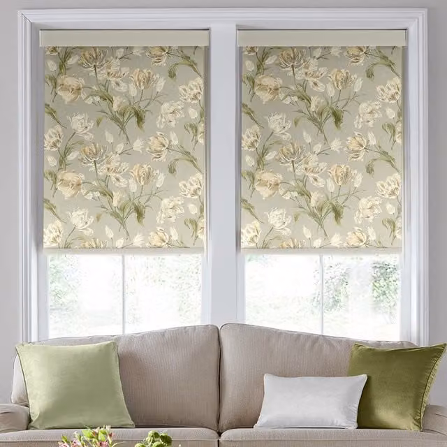Laura Ashley Gosford Made To Measure Blackout Roller Blind, Sage Green Floral Polyester