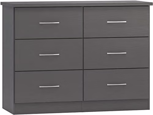 Seconique Nevada 6 Drawer Chest in Matt Grey