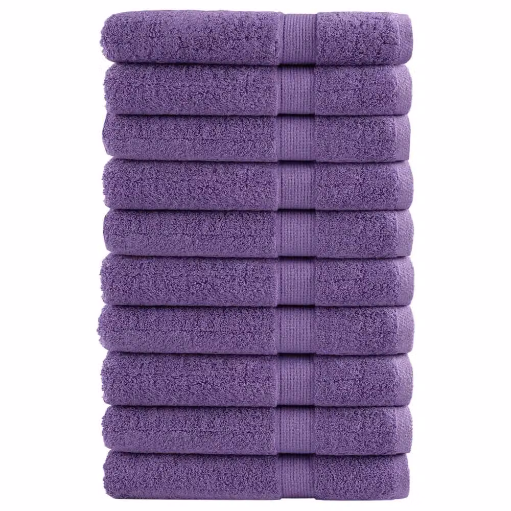 Berkfield Home SOLUND Premium Cotton Terry Towel Set, 10 Pieces, Purple, W: 100 cm, L: 200 cm, 600 gsm – 2