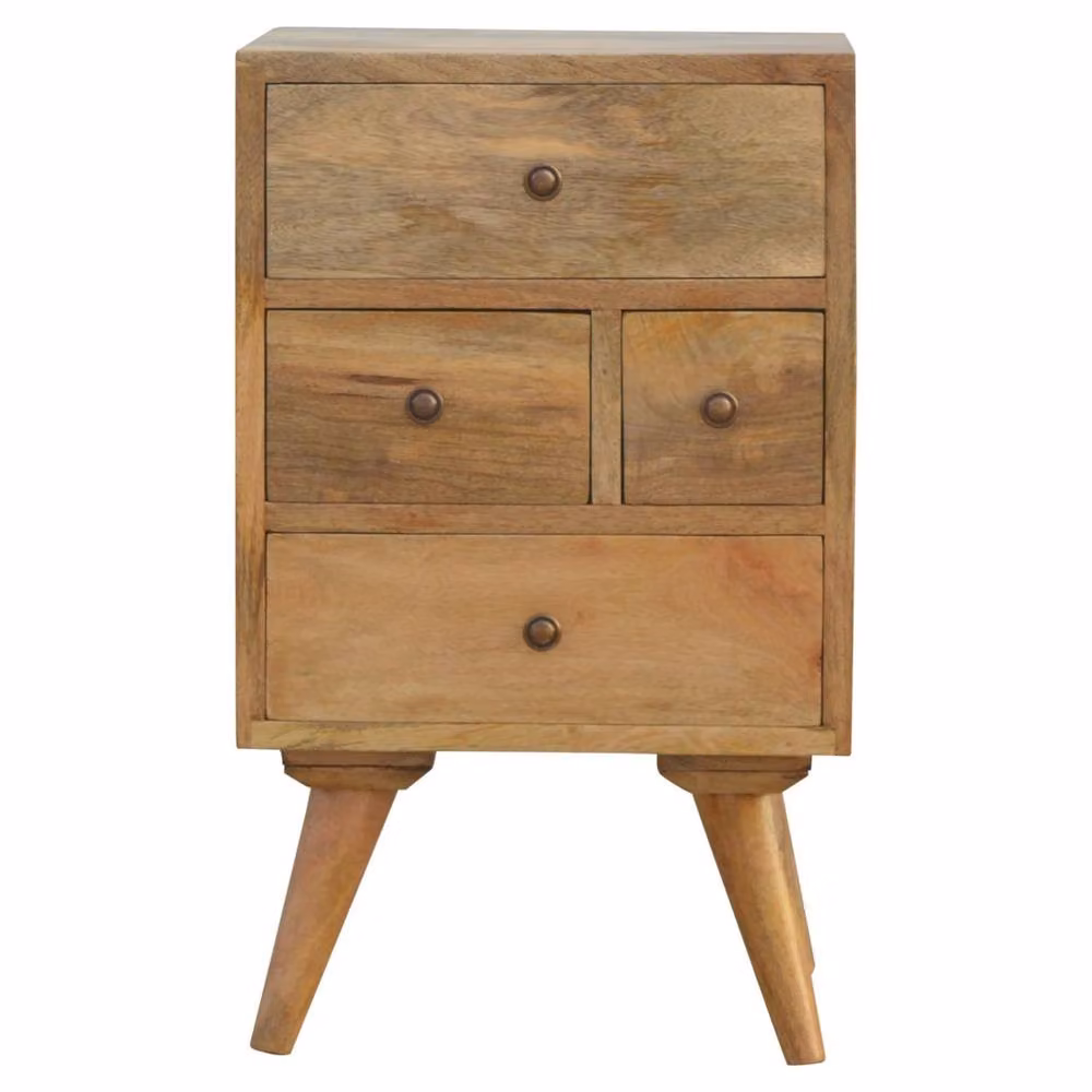 Wyld Haus Pitigliano Nordic 4 Drawer Mango Wood Bedside Table in Brown W/D/H: 30 x 36 x 60 cm – 2