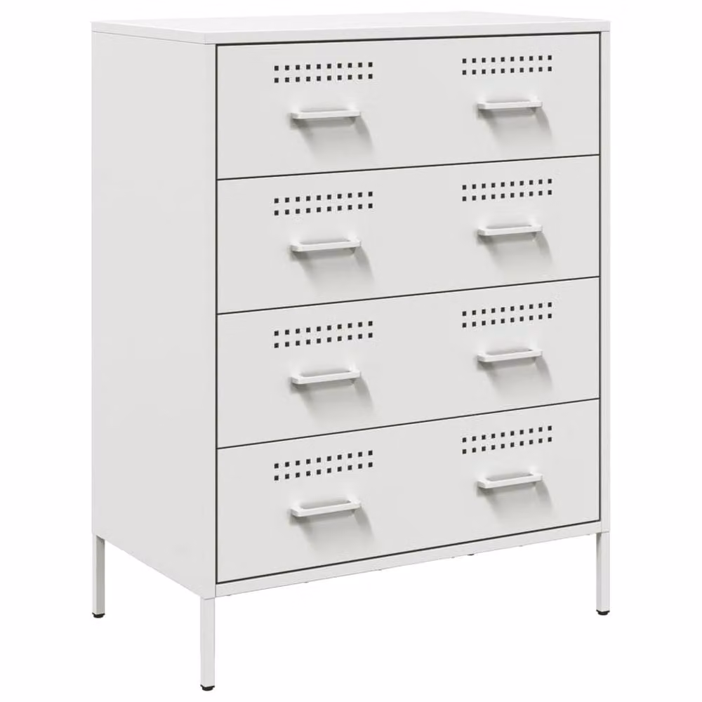 Berkfield Home White Steel Sideboard W: 68 cm, D: 39 cm, H: 89 cm – 2