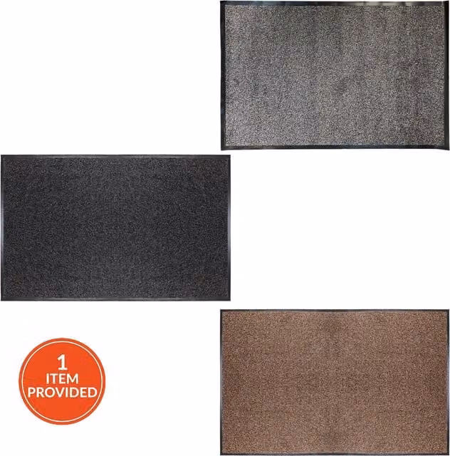 Mud Master Black Rectangular Machine Washable Barrier Runner