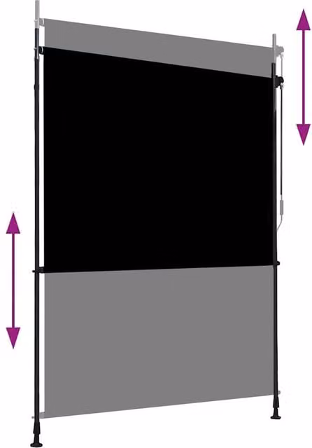 Berkfield Home Outdoor Roller Blind in Anthracite Black, W: 150 cm, H: 270 cm – 1