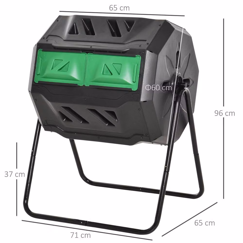 STILVORA 160L Dual Chamber Rotating Composter in Black – 4