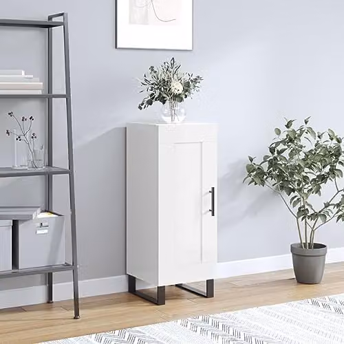 vidaXL Modern High Gloss White Sideboard in Engineered Wood W/D/H: 34.5 x 34 x 90 cm – 2