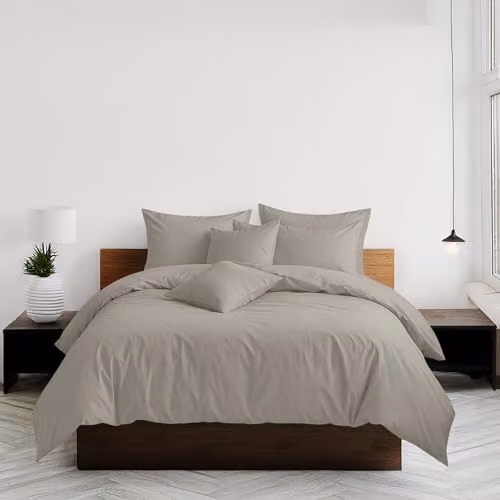 Home Sweet Home UK Plain Dyed Polycotton Duvet Cover and Pillowcase Set in Silver, Double Size – 3