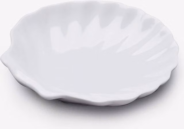 WM Bartleet & Sons Porcelain Shell Design Dip Bowl in White, Diameter: 13 cm – 1
