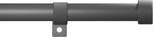 Caecus Metal Eyelet Extendible Curtain Pole 28mm in Grey with Crystal Ball Finial Ends, Length: 120-220 cm