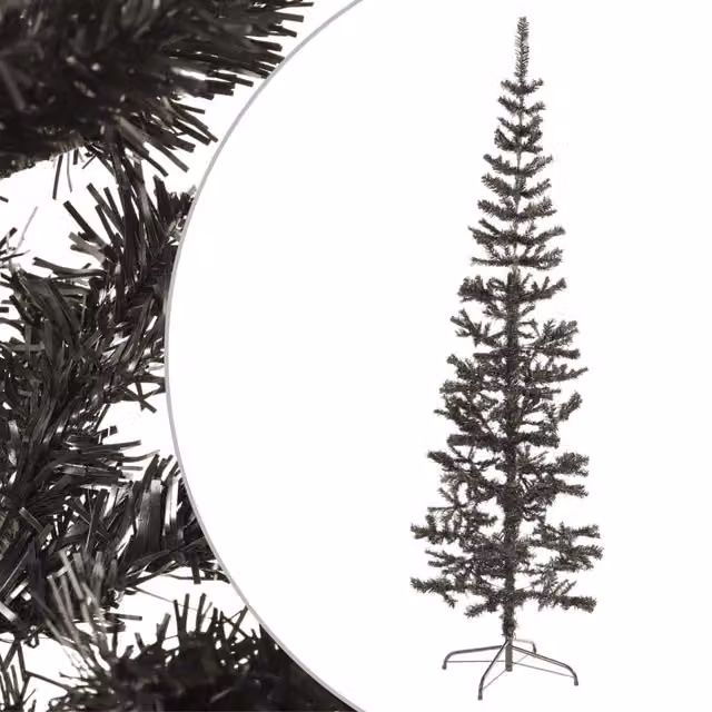 Berkfield Home Slim Black Christmas Tree, Height: 240 cm – 1