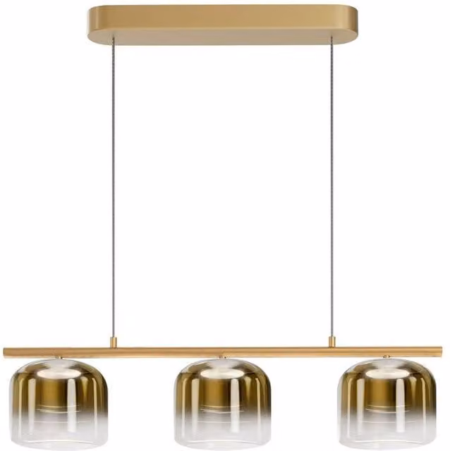 Netlighting Spirito LED Bar Pendant Ceiling Light in Gold/Brass, Dimmable, Warm White 3000K – 1