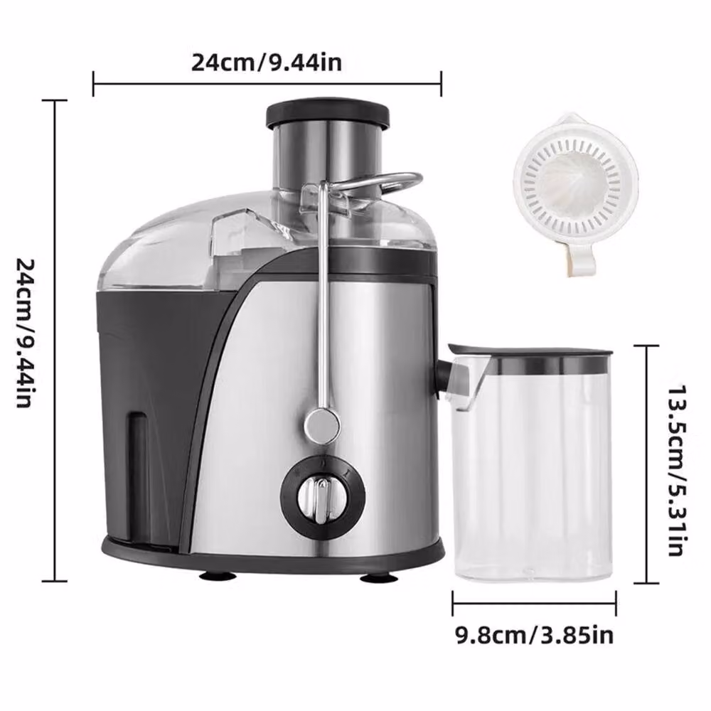 Nordara 1000W Centrifugal Juicer Machine, Stainless Steel Whole Fruit and Vegetable Extractor in Black – 2